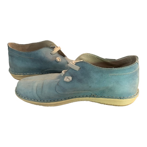 On Foot women’s chukka sneakers Suede Blue Steel size 39 Eur 8 US made in spain - Picture 2 of 11